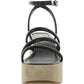 Hazel Womens Leather Strappy Wedge Sandals