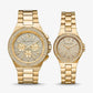 Lennox His and Hers Pavé Gold-Tone Watch Set