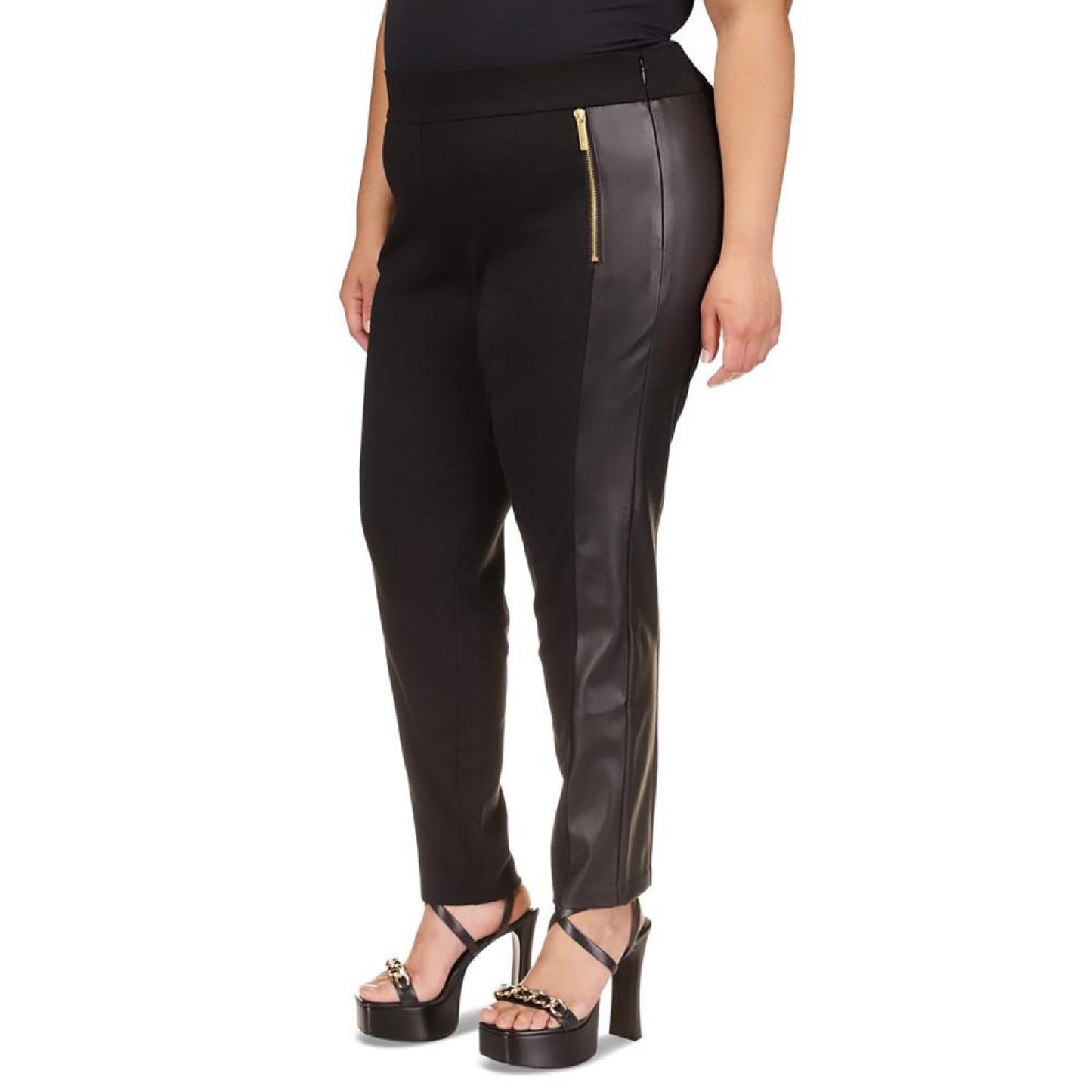 Plus Size Zipper-Pocket Leggings