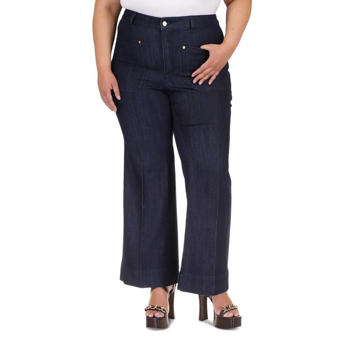 Plus Size High-Rise Flare-Leg Jeans