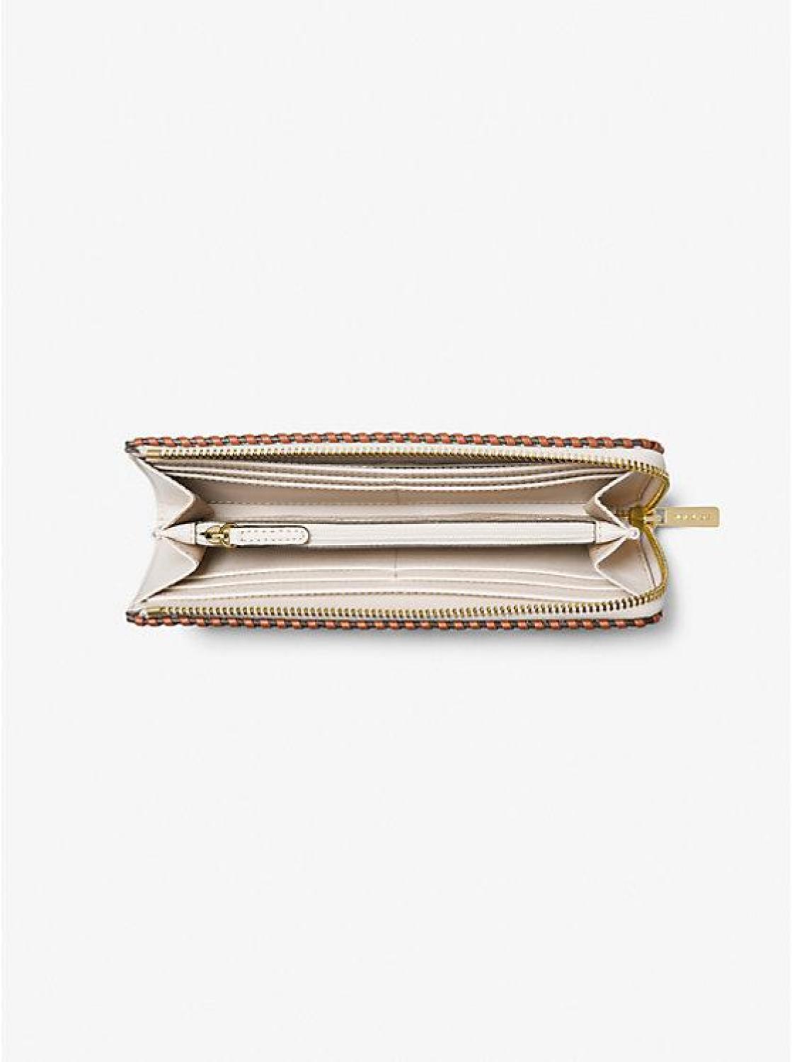 Jet Set Travel Large Pebbled Leather Quarter-Zip Wallet