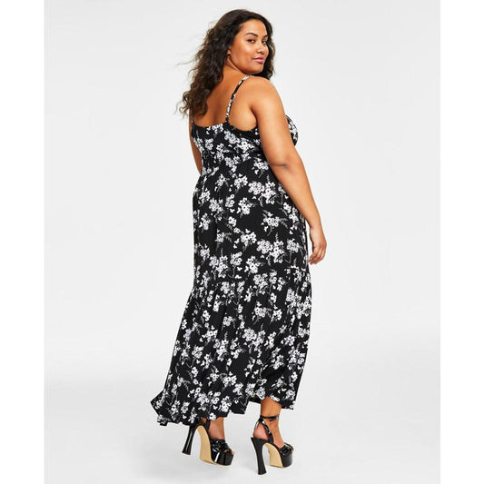 Plus Size Botanical Empire Maxi Dress