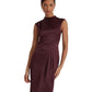 Satin Charmeuse Mock Neck Cocktail Dress