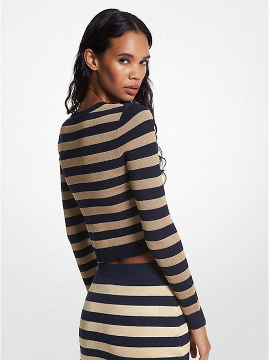 Metallic Striped Knit Jacket