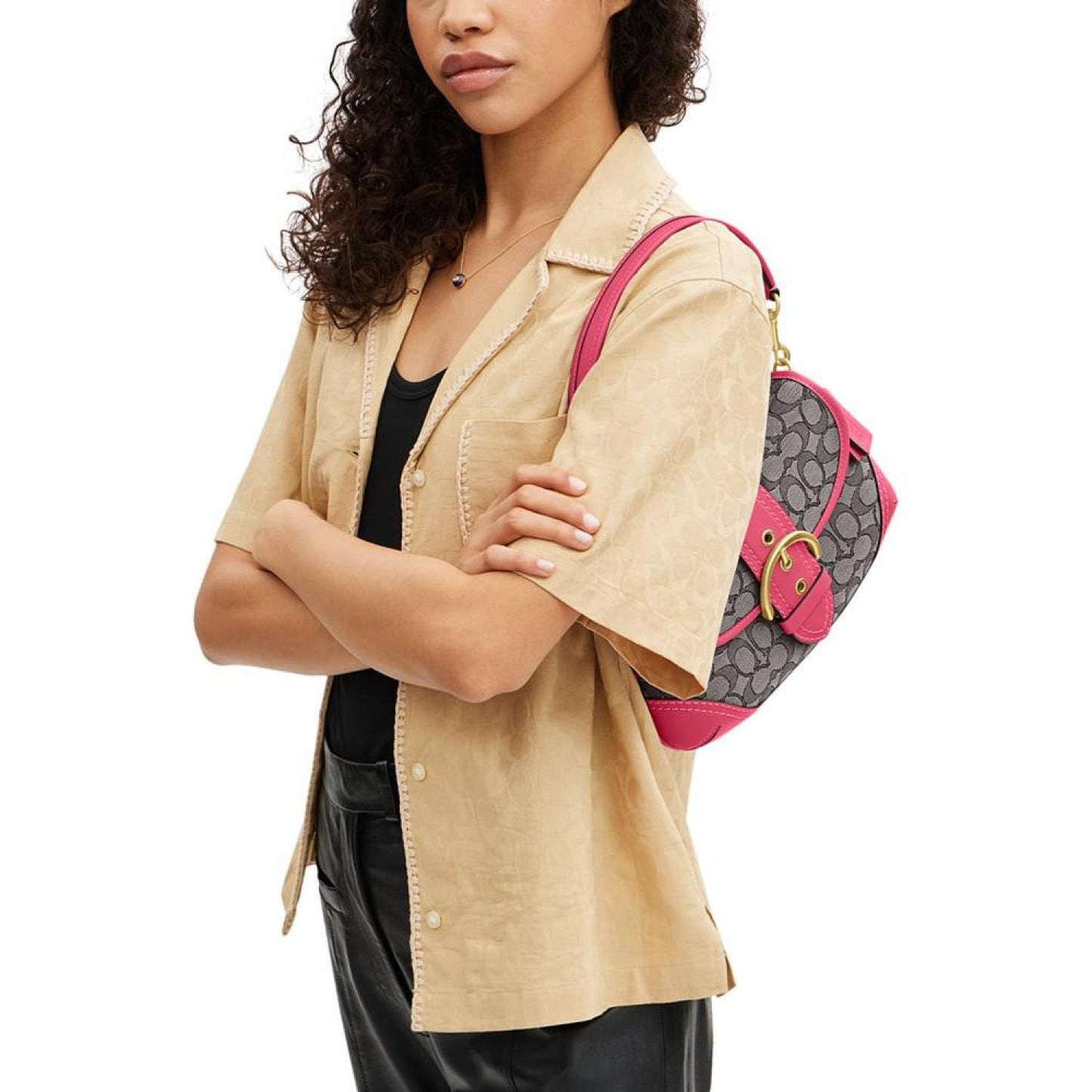 Soho Signature Jacquard Top Handle Shoulder Bag