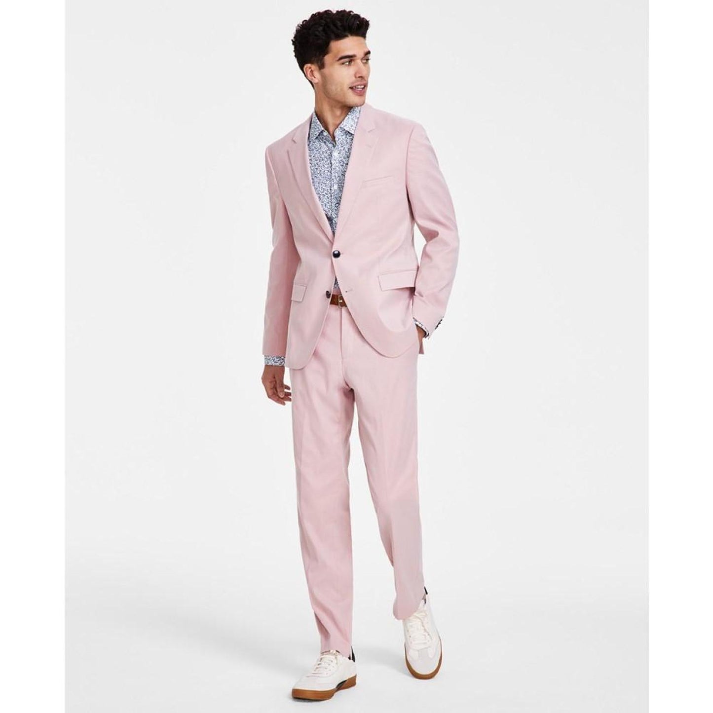 Hugo Boss Men's Modern Fit Pink Suit Jacket