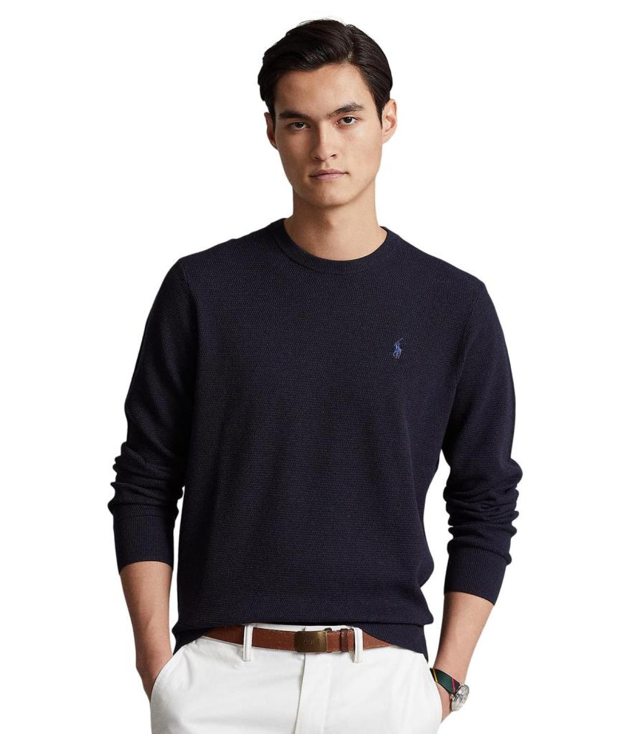 Textured-Knit Cotton Sweater