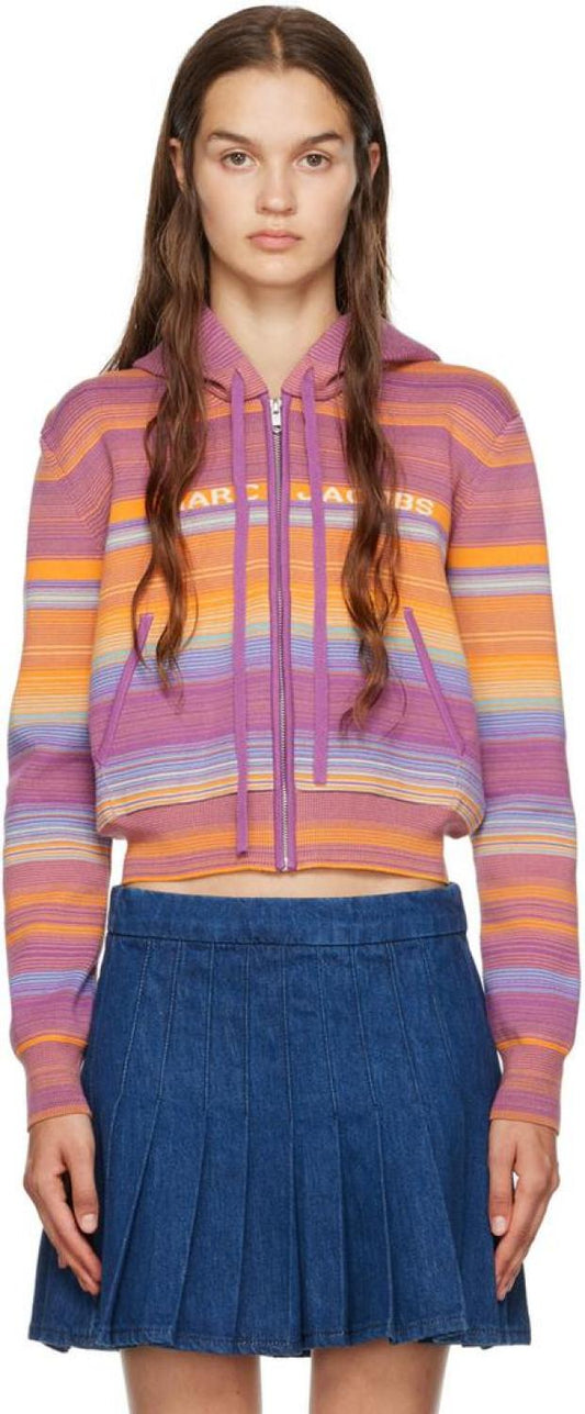 Purple 'The Cropped Zip Hoodie' Hoodie