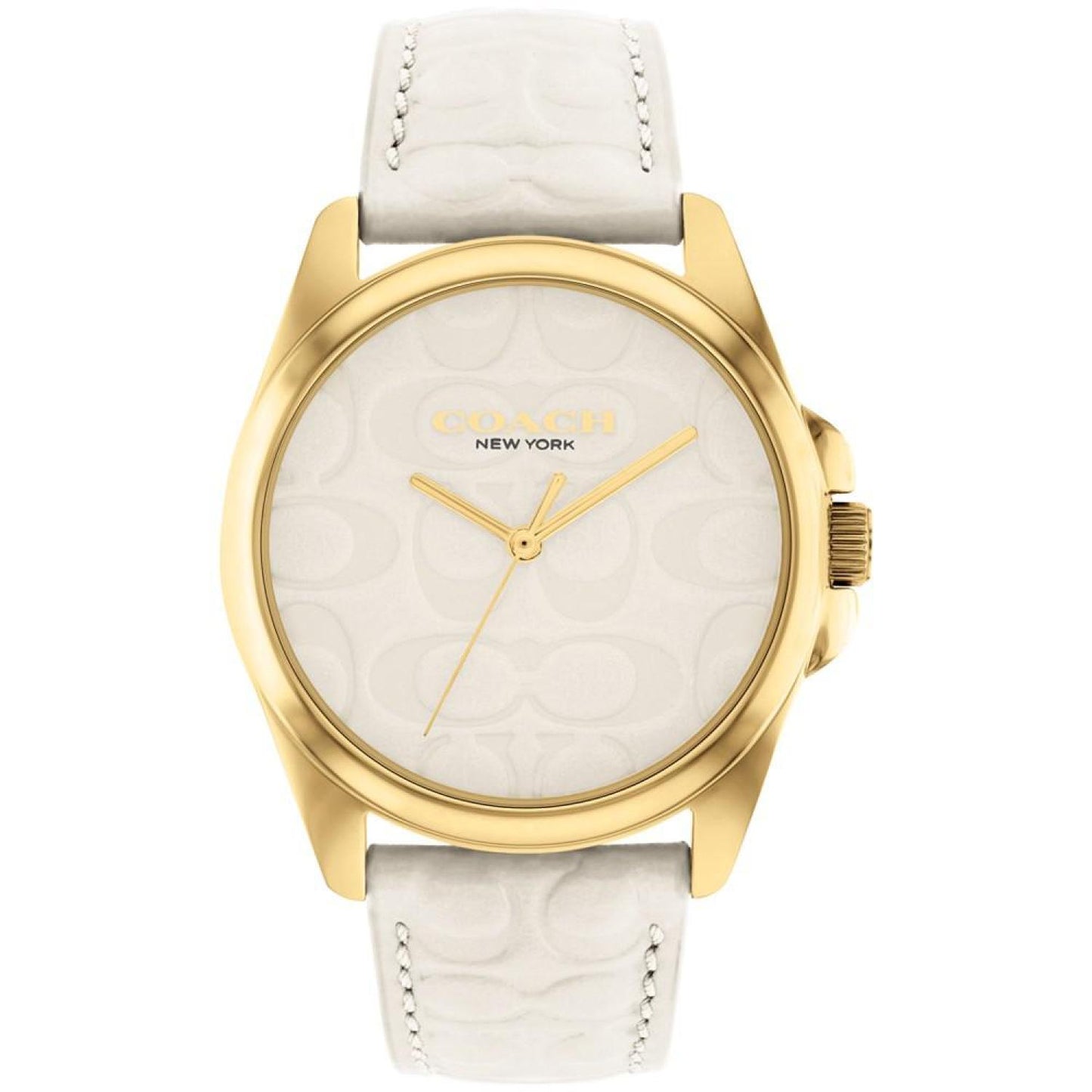 Women's Greyson Signature Embossed Chalk Leather Watch 36mm