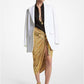 Hand-Embroidered Sequin Stretch Jersey Pareo Skirt