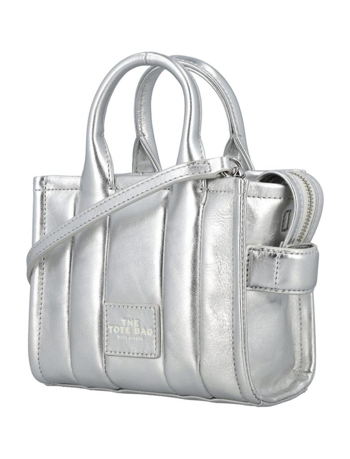 Marc Jacobs Logo Patch Metallic Effect Tote Bag