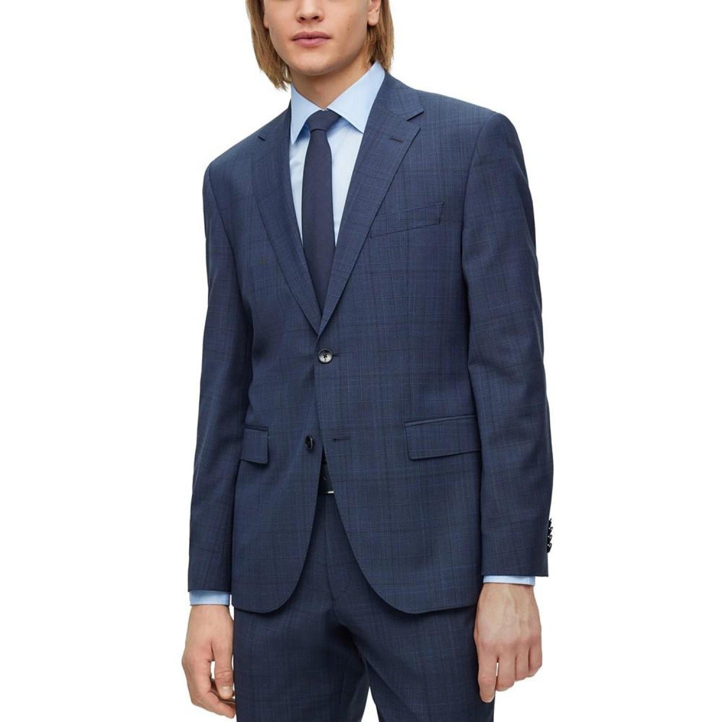 Men's Regular-Fit Checked Wool Suit, 2 Piece Set