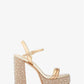Laci Embellished Metallic Leather Platform Sandal