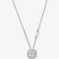 Sterling Silver Pavé Halo Necklace