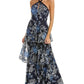 Marchesa Notte Halter Neck Midi Dress