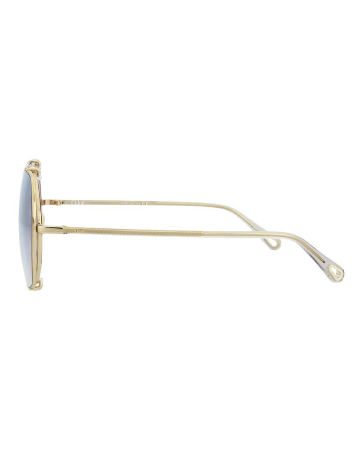Square-Frame Metal Sunglasses