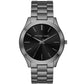 Men's Gunmetal Stainless Bracelet Watch 44mm Gift Set