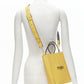 new FENDI Pack Small Shopping yellow leather logo print crossbody tote bag