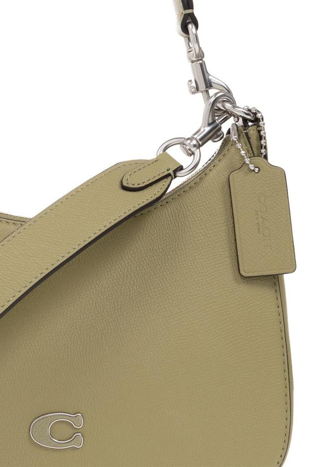 Coach Logo Plaque Zipped Shoulder Bag