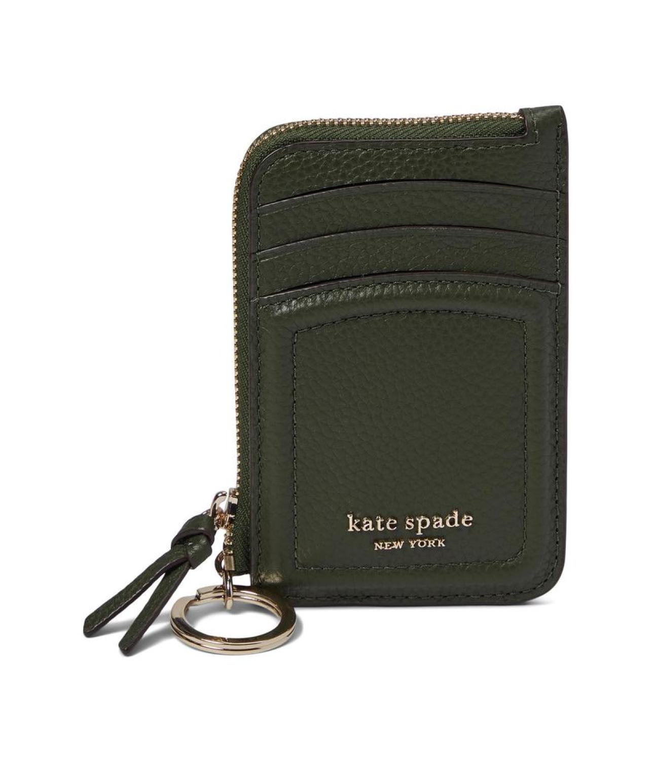 Knott Pebbled Leather Zip Card Holder