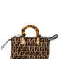 FENDI By The Way Mini Raffia & Leather Shoulder Bag