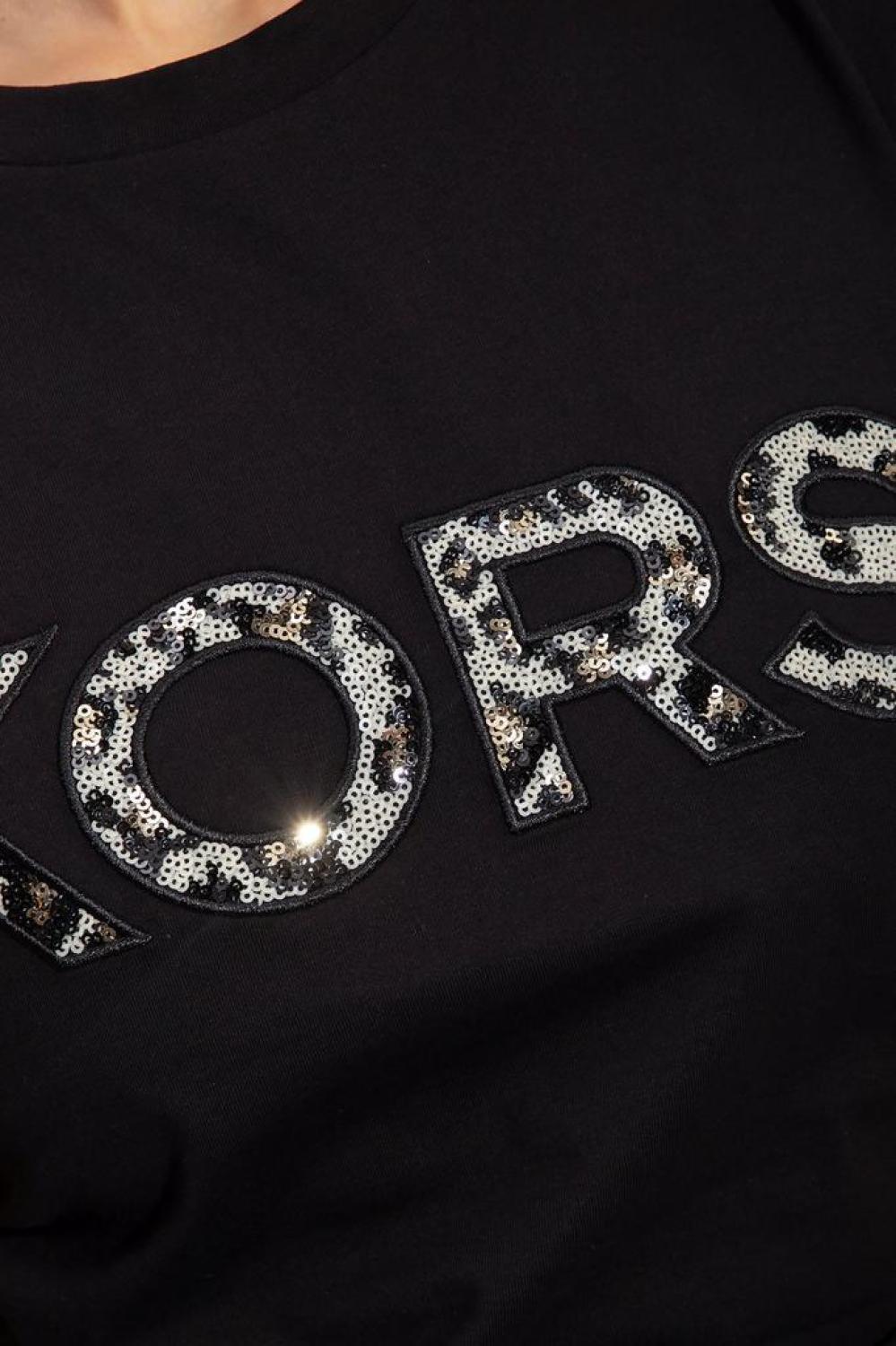 Michael Michael Kors Logo Sequin Embellished T-Shirt