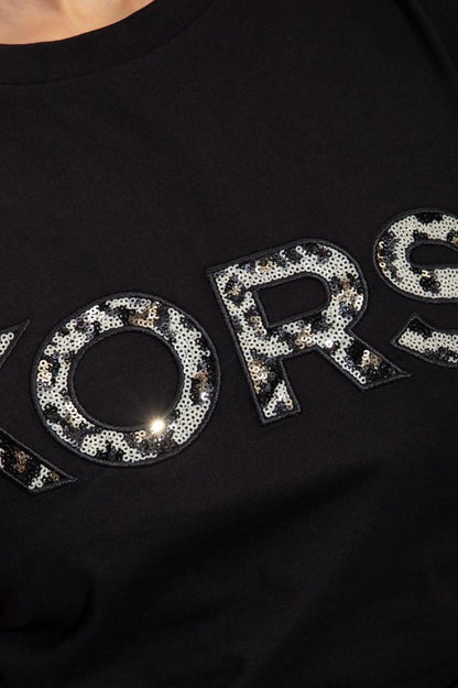 Michael Michael Kors Logo Sequin Embellished T-Shirt