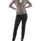 Womens Animal Print V-Neck Blouse