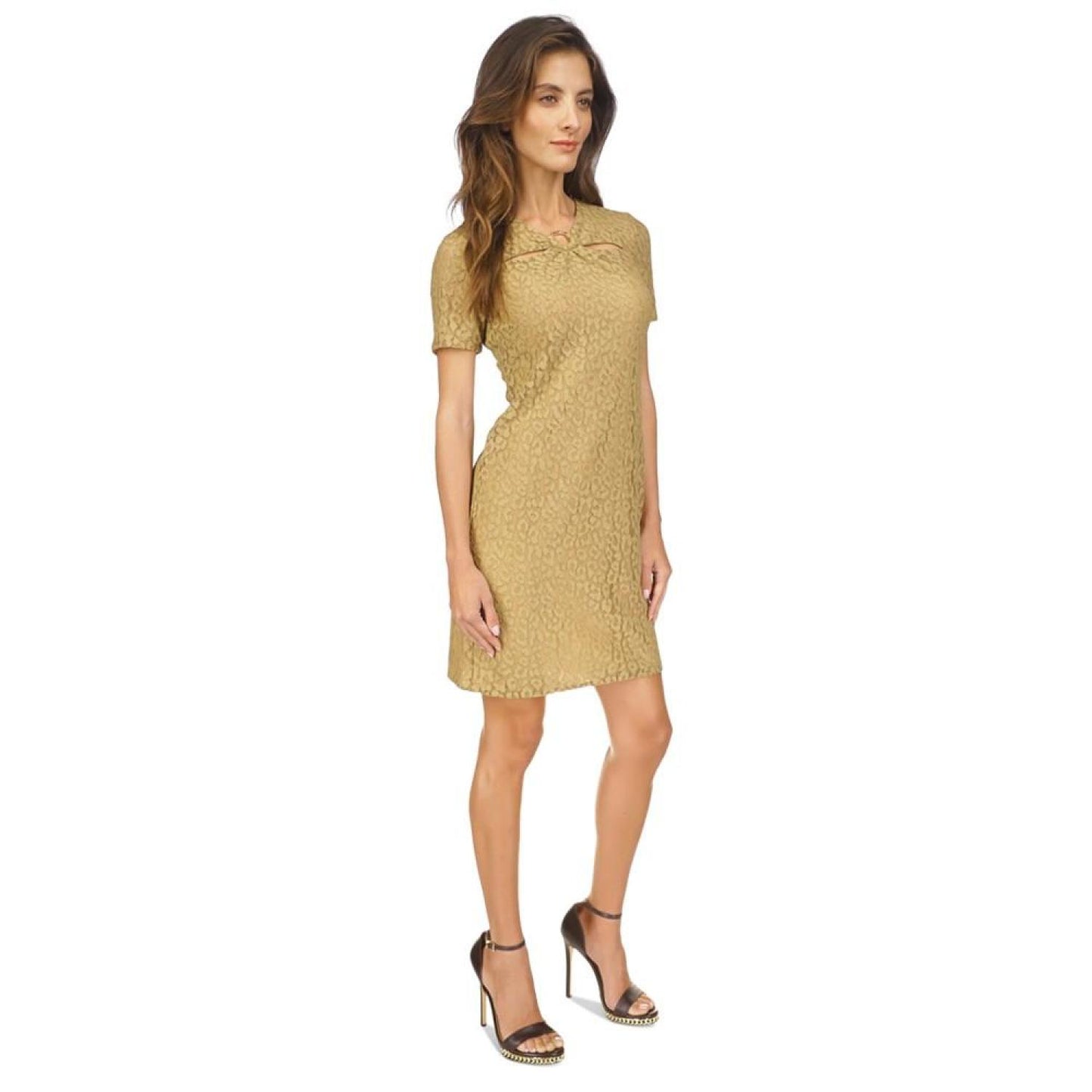 Women's Lace Ring Cutout Mini Dress, Regular & Petite