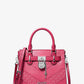 Hamilton Medium Signature Logo and Snake Embossed Satchel