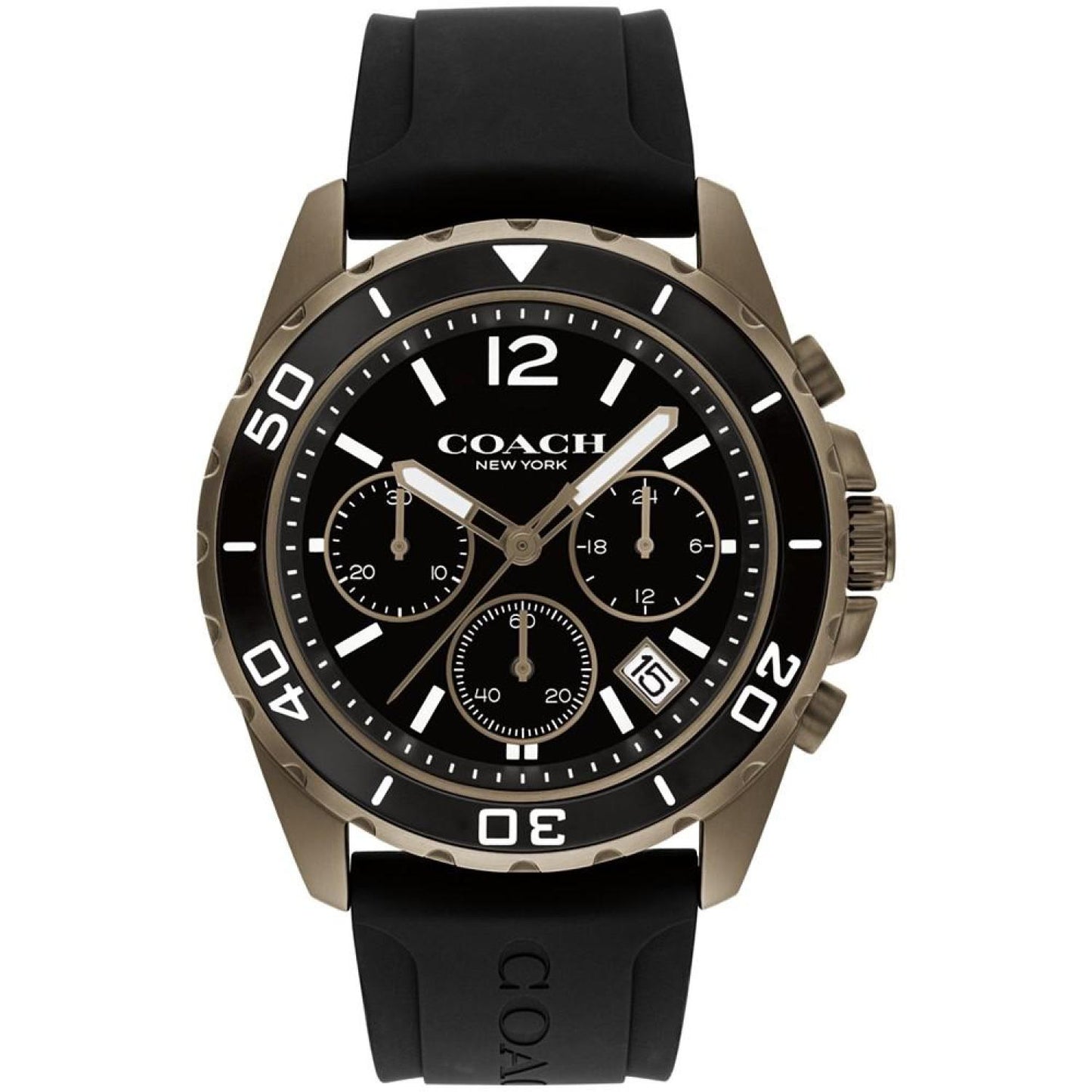 Men's Kent Black Silicone Strap Watch 44mm