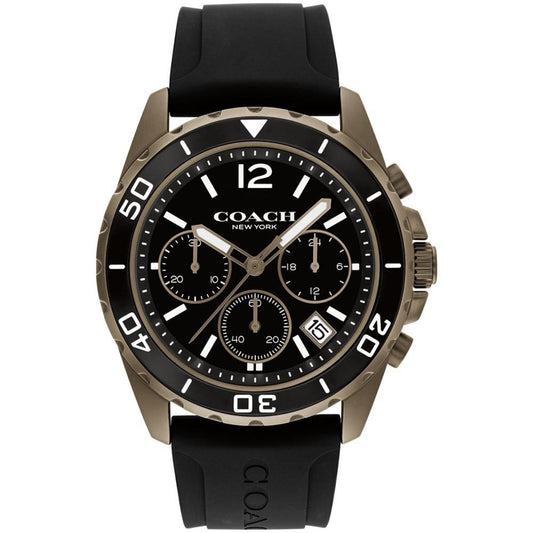 Men's Kent Black Silicone Strap Watch 44mm