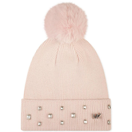 Women's Rhinestone Cuff Pom Pom Hat