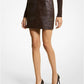 Crocodile Embossed Leather Mini Skirt