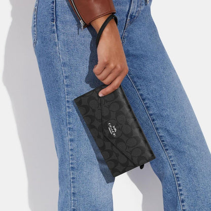 Coach Outlet Travel Envelope Wallet In Signature Canvas