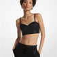 Pinstripe Sequined Crepe Bustier Top