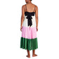 Women's Colorblocked Tiered Midi Dress Cover-Up