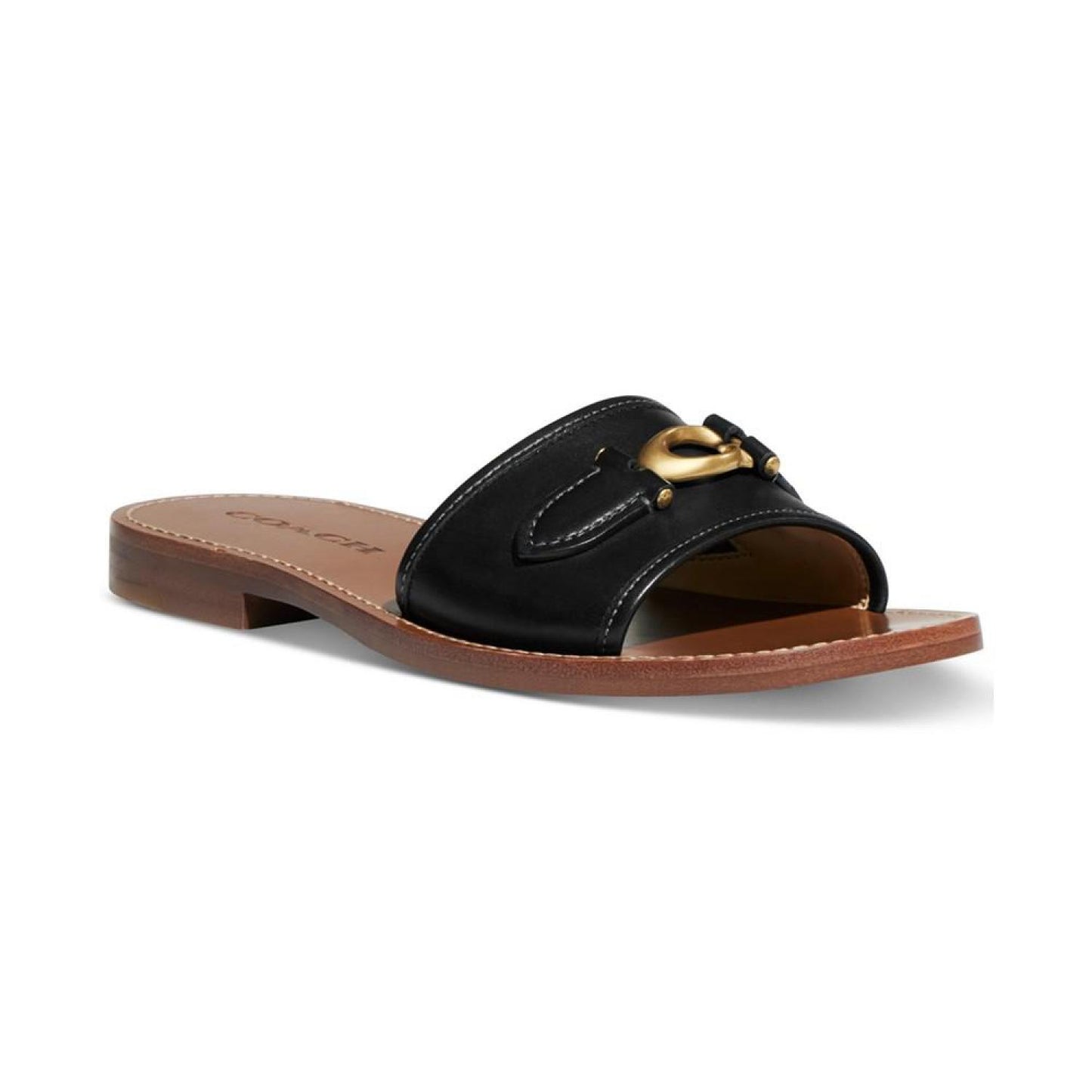 Ina Logo Emblem Slide Flat Sandals
