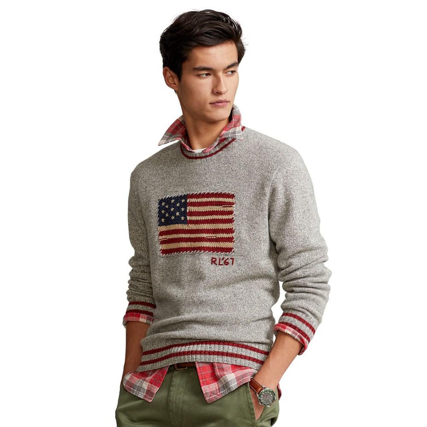 Men's Marled Flag Sweater