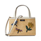 Sam Icon Dragonfly Embellished Straw Small Tote