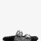 Stark Embellished Glitter and Faux Fur Slide Sandal