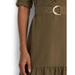 Belted Crepe Shirtdress