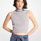 Sleeveless Wool and Cashmere Turtleneck Top