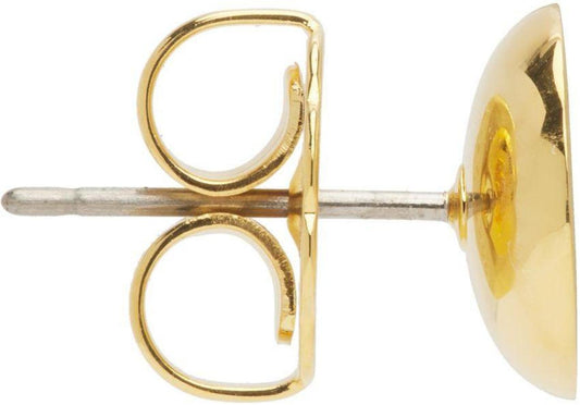 Beige 'The Medallion Studs' Earrings