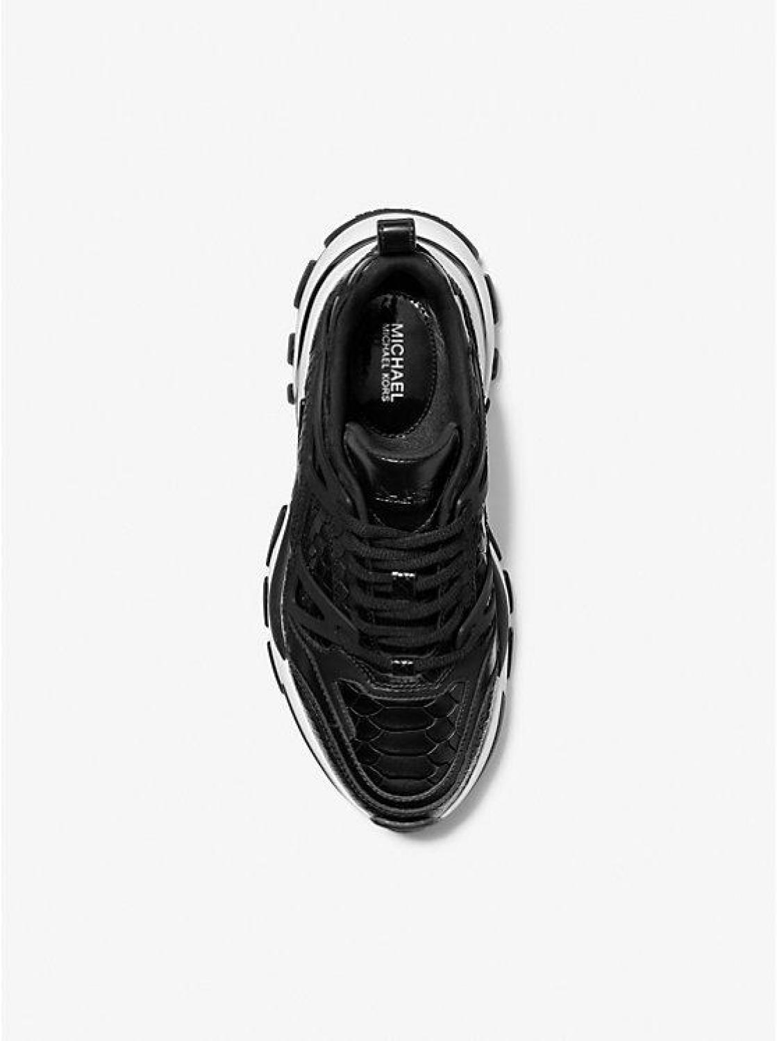 Nick Snake Embossed Leather Trainer