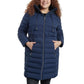 Women's Plus Size Hooded Faux-Leather-Trim Anorak Puffer Coat