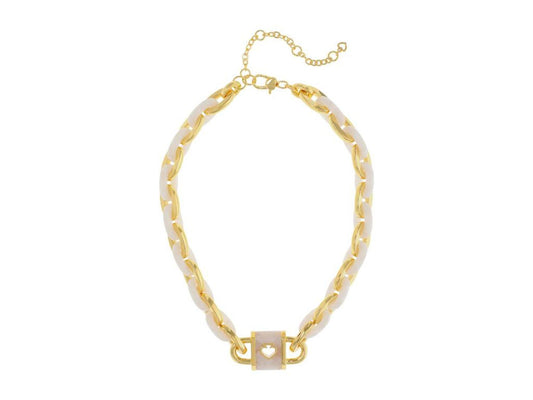 Lock and Spade Statement Link Necklace