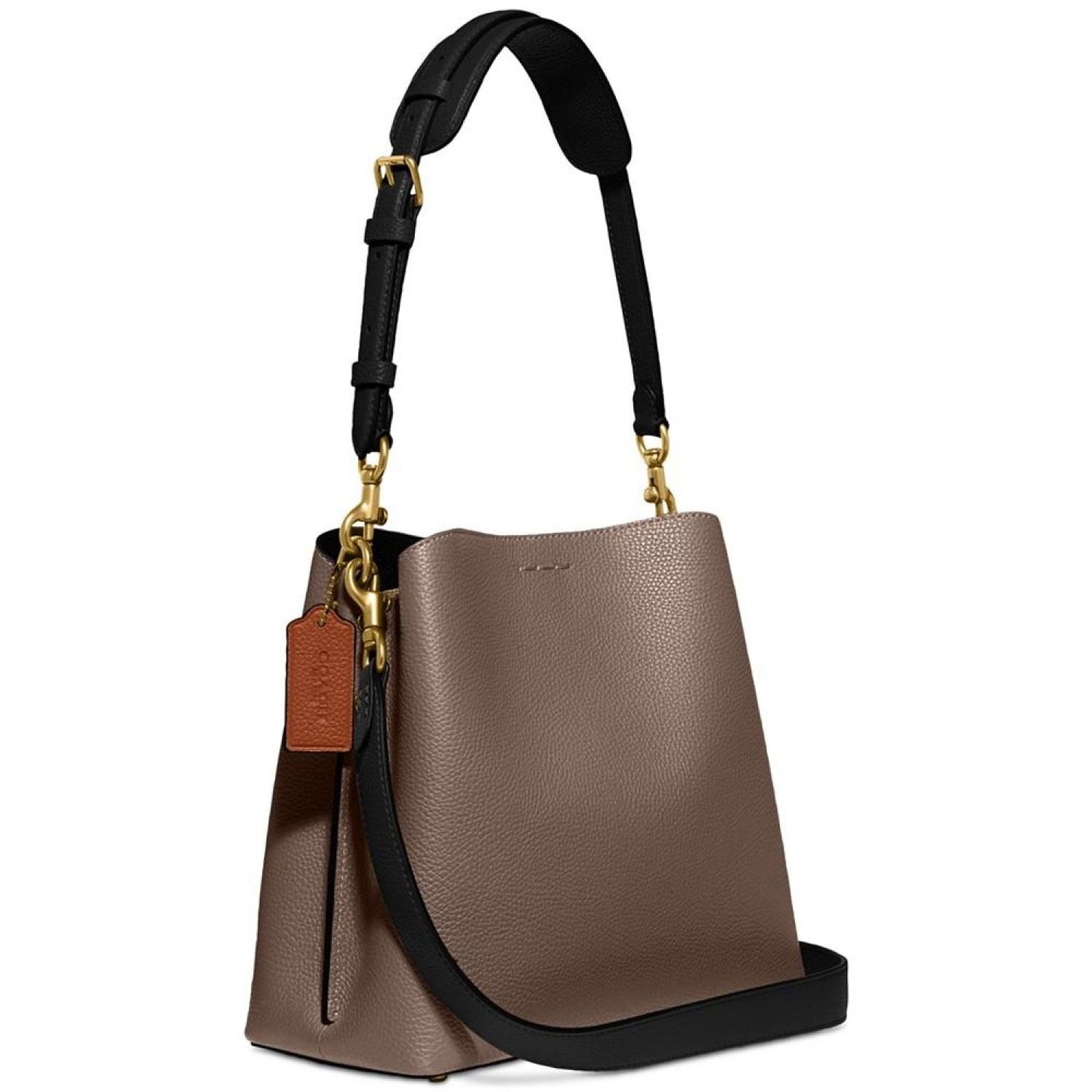 Pebble Leather Willow Bucket Bag with Convertible Straps