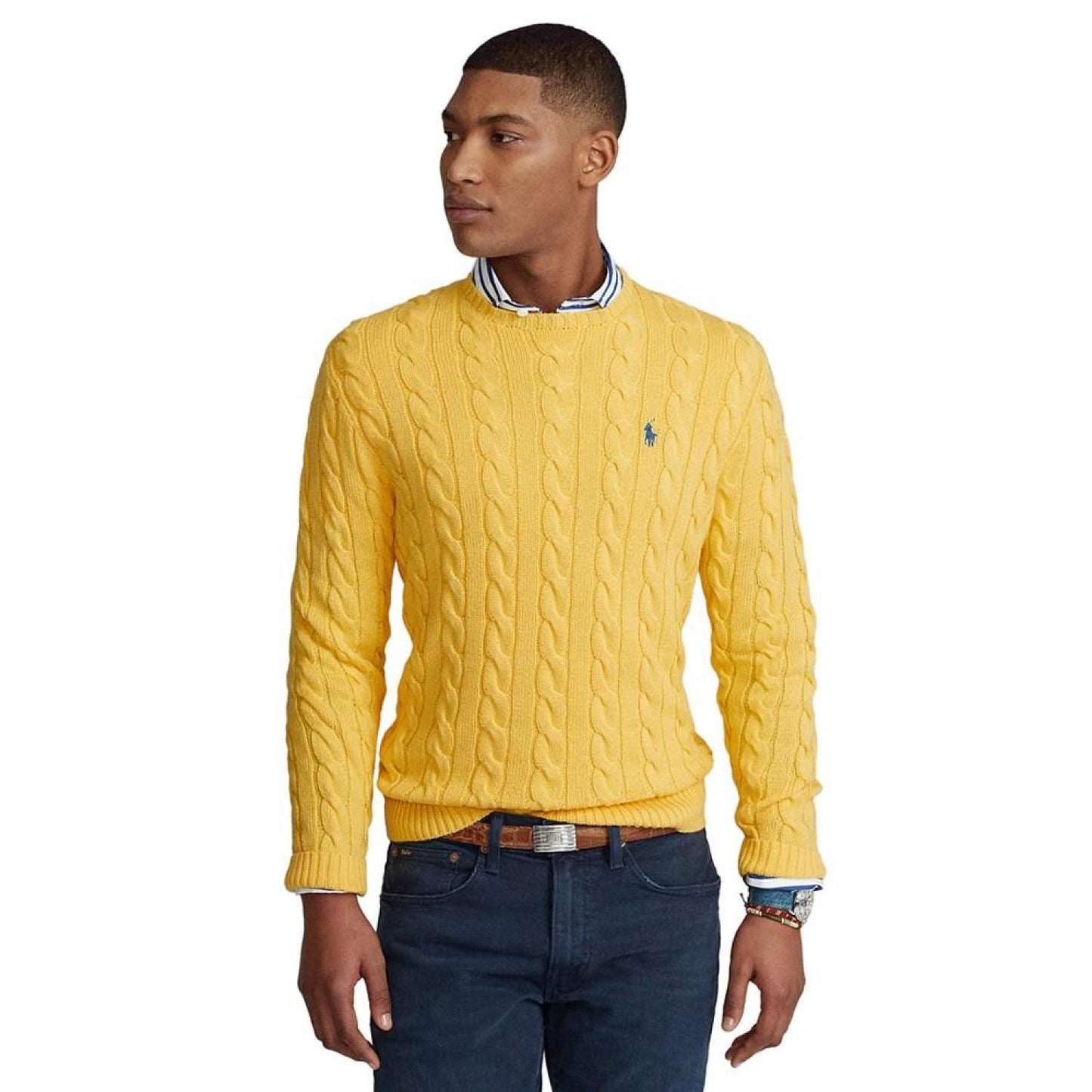 Men's Cable-Knit Cotton Sweater