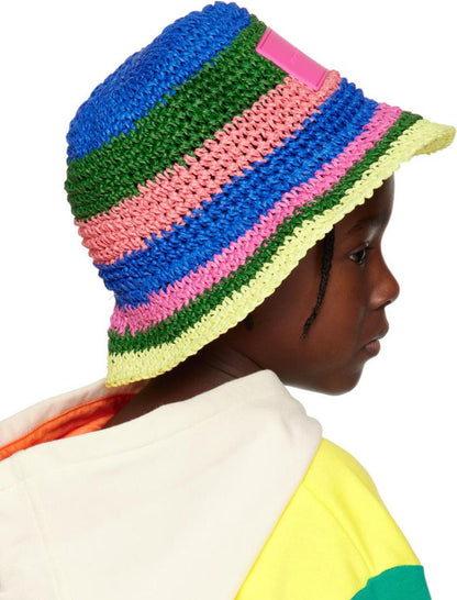 Kids Multicolor Striped Bucket Hat